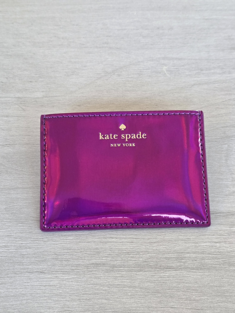 Kate Spade Storybook Iridescent/Metallic Dark Raspberry Card Holder